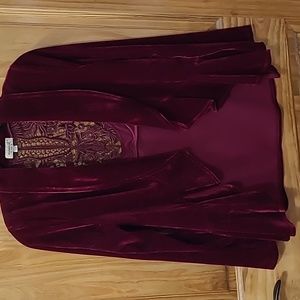 One world live and let live Petite Large  Dark Burgundy Color Top